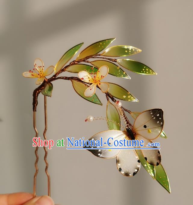 China Traditional Hanfu Butterfly Hairpin Handmade Ancient Princess Hair Stick