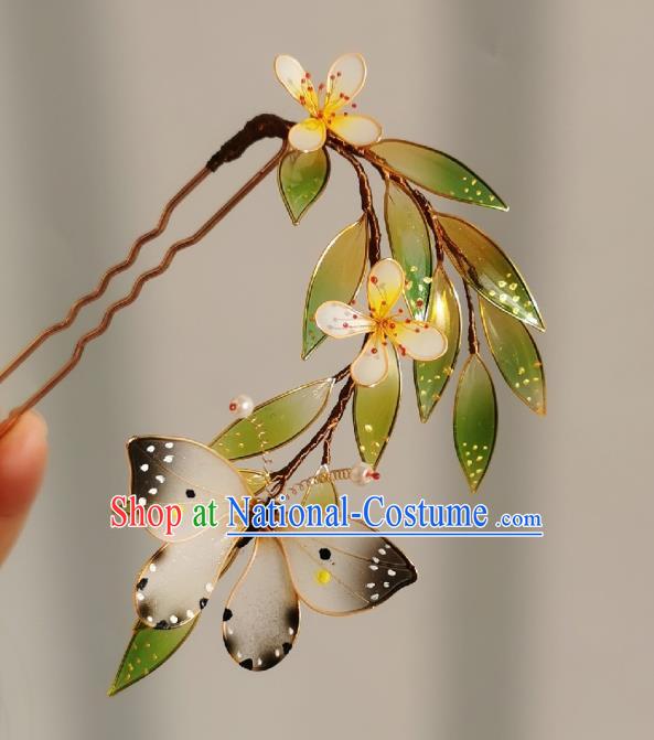 China Traditional Hanfu Butterfly Hairpin Handmade Ancient Princess Hair Stick