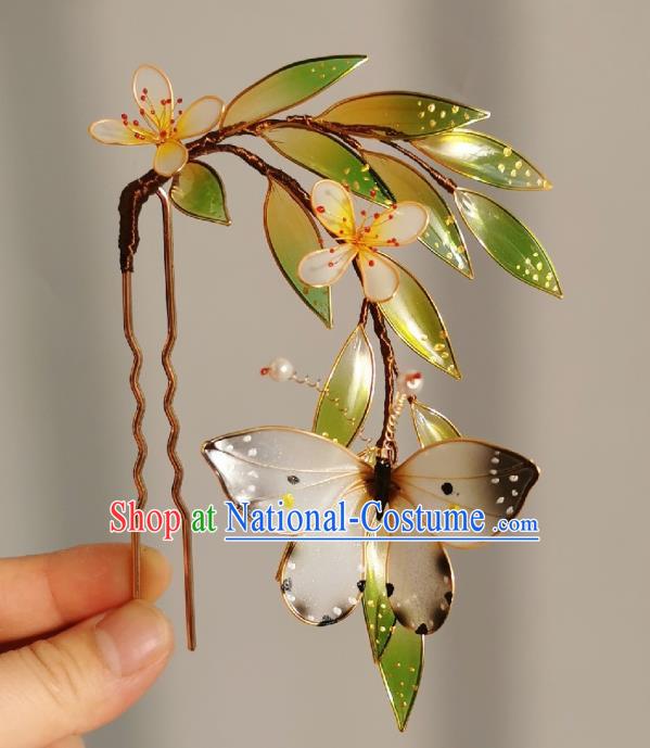 China Traditional Hanfu Butterfly Hairpin Handmade Ancient Princess Hair Stick