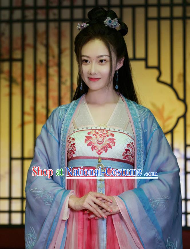 China Ancient Courtesan Hanfu Clothing Traditional Television Drama My Heroic Husband Geisha Yuan Jin Er Costume