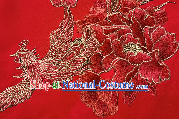 China Traditional Embroidered Wedding Costumes Classical Bride Red Blouse and Skirt