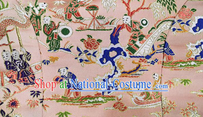 China Classical Embroidered Pink Xiuhe Suit Bride Dress Traditional Wedding Costumes