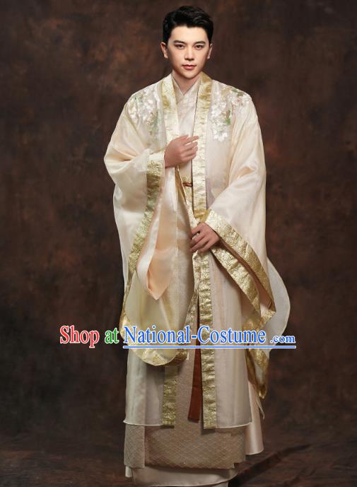 Chinese Ancient Prince Golden Clothing Traditional Song Dynasty Wedding Costumes