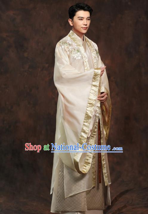 Chinese Ancient Prince Golden Clothing Traditional Song Dynasty Wedding Costumes