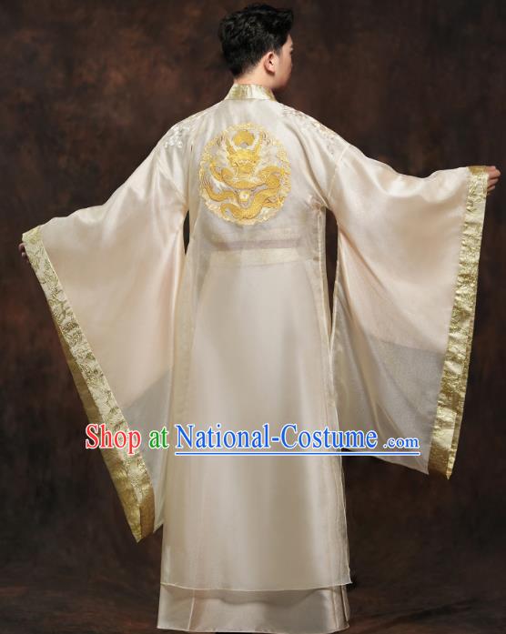 Chinese Ancient Prince Golden Clothing Traditional Song Dynasty Wedding Costumes