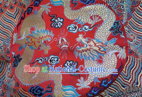 Chinese Tang Suit Embroidered Dragon Red Mandarin Jacket and Long Robe Traditional Wedding Bridegroom Costumes