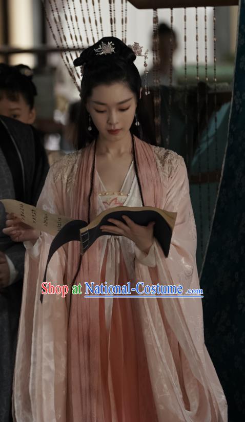 China Traditional Television Drama My Heroic Husband Su Tan Er Clothing Ancient Young Beauty Pink Hanfu Dress