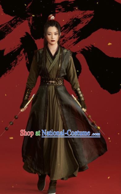 China Ancient Swordswoman Costumes Traditional History Drama Ming Dynasty Female Assassin Clothing