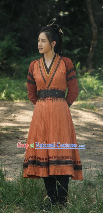 China Ancient Female Bandit Dress Costumes Traditional Ming Dynasty Swordswoman Clothing