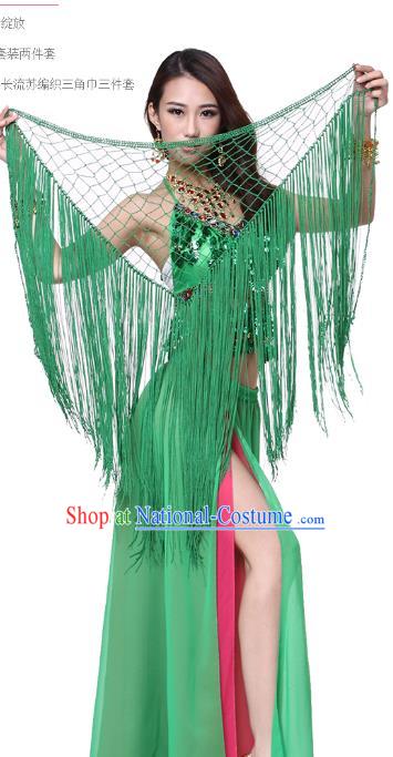 Indian Belly Dance Performance Costumes Asian Raks Sharki Dancewear Oriental Dance Green Uniforms