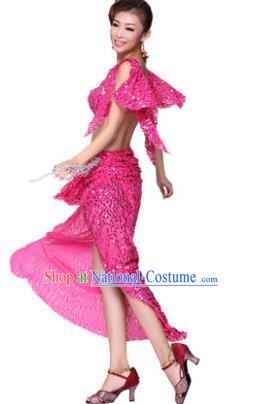 Asian Raks Sharki Dancewear Indian Oriental Dance Rosy Uniforms Belly Dance Performance Costumes