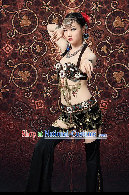 Indian Oriental Dance Sexy Black Uniforms Asian Belly Dance Performance Costumes