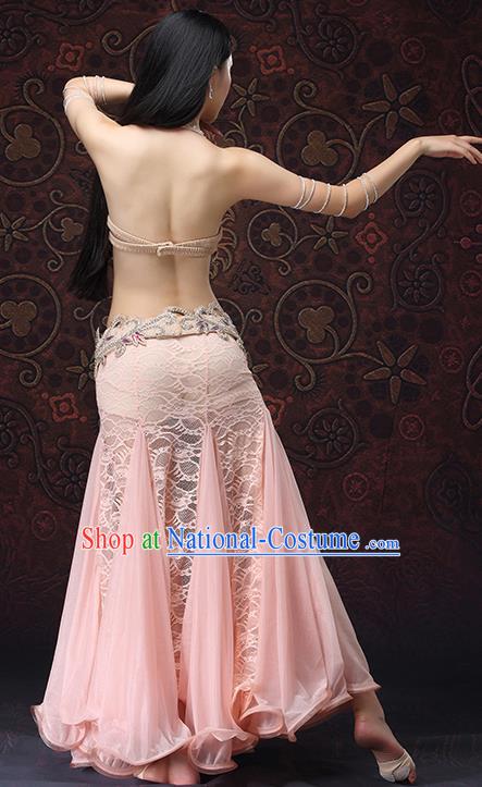 Asian Belly Dance Costumes Indian Raks Sharki Bra and Pink Lace Skirt Oriental Dance Sexy Uniforms