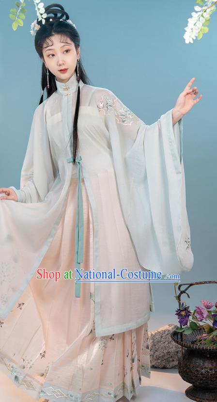 China Traditional Ming Dynasty Young Lady Clothing Ancient Patrician Woman Hanfu Dress Costumes