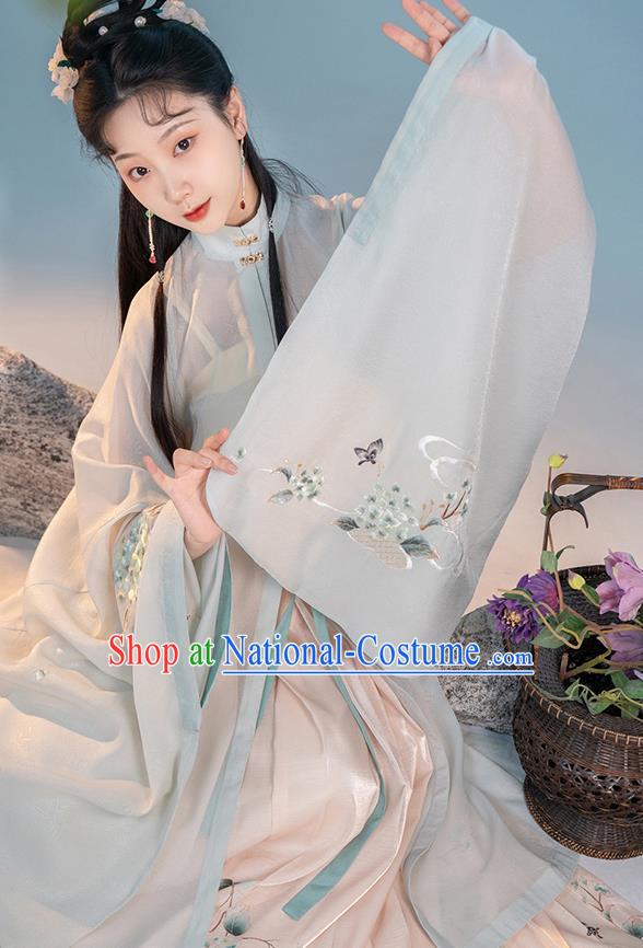 China Traditional Ming Dynasty Young Lady Clothing Ancient Patrician Woman Hanfu Dress Costumes