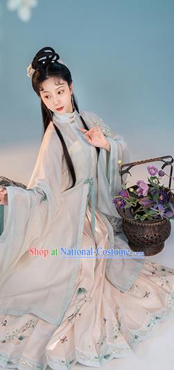 China Traditional Ming Dynasty Young Lady Clothing Ancient Patrician Woman Hanfu Dress Costumes