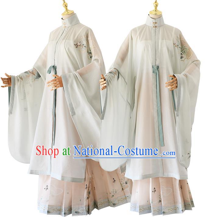 China Traditional Ming Dynasty Young Lady Clothing Ancient Patrician Woman Hanfu Dress Costumes