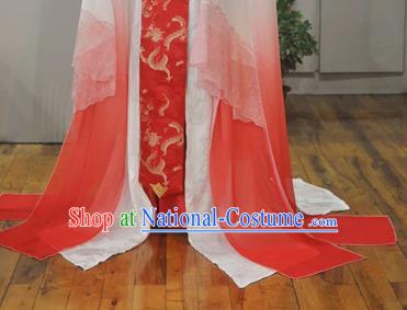 China Ancient Empress Red Hanfu Dress Traditional Cosplay Qin Dynasty Court Queen Clothing