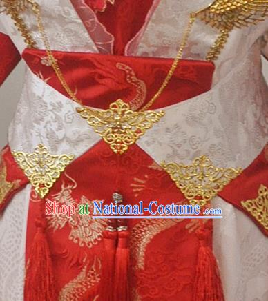 China Ancient Empress Red Hanfu Dress Traditional Cosplay Qin Dynasty Court Queen Clothing