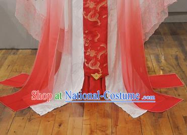 China Ancient Empress Red Hanfu Dress Traditional Cosplay Qin Dynasty Court Queen Clothing