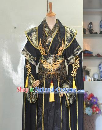 Chinese Qin Dynasty King Garment Costumes Ancient Emperor Hanfu Clothing Drama Cosplay Royal Highness Apparels