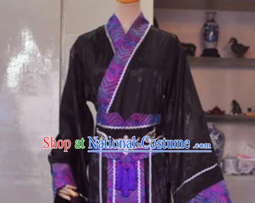 Chinese Jin Dynasty King Garment Costumes Ancient Monarch Hanfu Clothing Drama Cosplay Prince Black Apparels