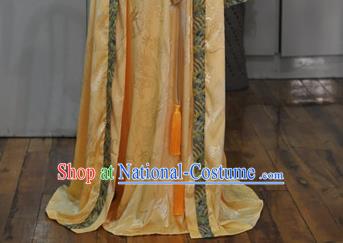 Chinese Ancient Monarch Hanfu Clothing Drama Cosplay Crown Prince Golden Apparels Han Dynasty King Garment Costumes