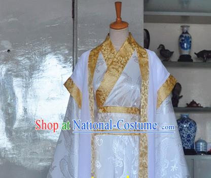 Chinese Ancient Nobility Childe White Hanfu Clothing Drama Cosplay Prince Apparels Jin Dynasty Scholar Garment Costumes