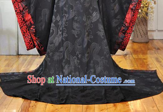 Chinese Ancient Emperor Black Hanfu Clothing Drama Cosplay Royal Highness Apparels Qin Dynasty King Garment Costumes