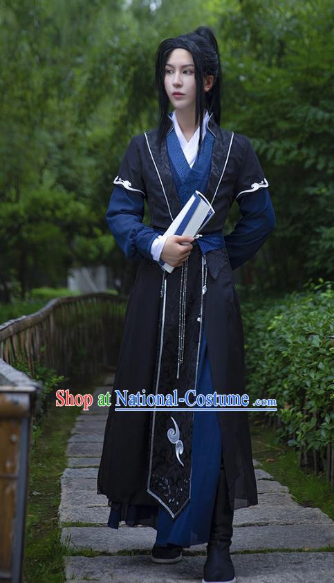 Chinese Ming Dynasty Swordsman Garment Costumes Ancient Young Knight Clothing Cosplay Chivalrous Male Mo Ran Apparels