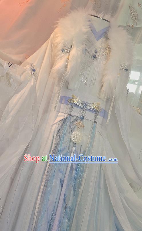 Chinese Ancient Prince Chu Wanning Clothing Cosplay Childe White Apparels Jin Dynasty Swordsman Garment Costumes