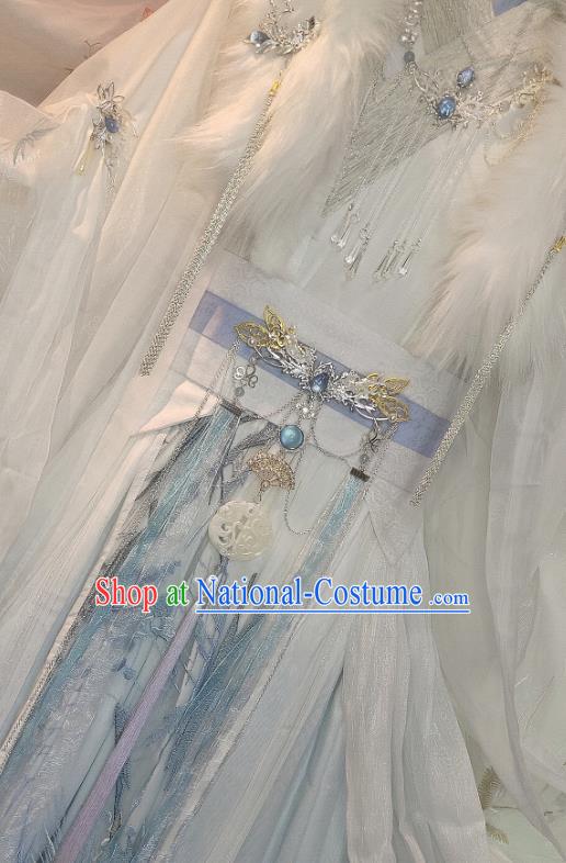 Chinese Ancient Prince Chu Wanning Clothing Cosplay Childe White Apparels Jin Dynasty Swordsman Garment Costumes