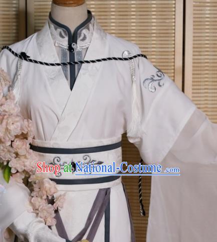 Chinese Ming Dynasty Childe Clothing Cosplay Swordsman Xiao Xingchen Apparels Ancient Taoist Priest Garment Costumes