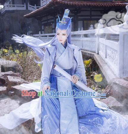 Chinese Ancient Noble Childe Garment Costumes Swordsman Clothing Cosplay Dragon Prince Ao Bing Apparels