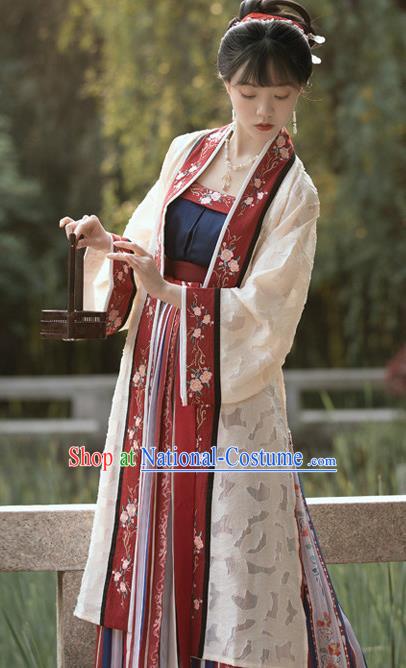 China Traditional Song Dynasty Palace Lady Garments Clothing Ancient Royal Princess Hanfu Dress