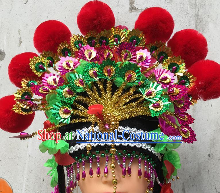 Chinese Stage Performance Phoenix Coronet Classical Dance Headdress Traditional Peking Opera Diva Wigs and Hair Crown