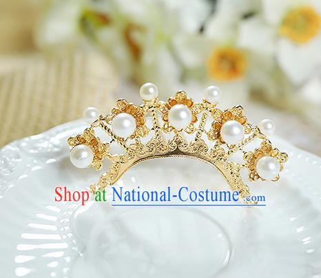 China Handmade Traditional Hanfu Hair Accessories Ancient Princess Pearls Hairpin Ming Dynasty Court Lady Golden Hair Stick