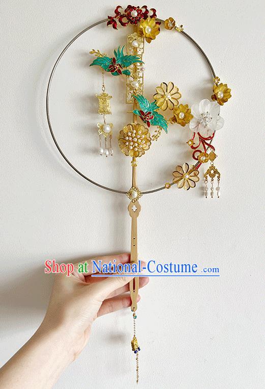 Chinese Traditional Wedding Prop Fan Classical Dance Palace Fan Circular Fans Bride Fan