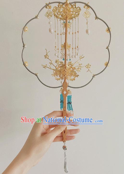 Chinese Bride Fan Traditional Wedding Prop Fan Classical Dance Palace Fan Handmade Cloisonne Butterfly Fans