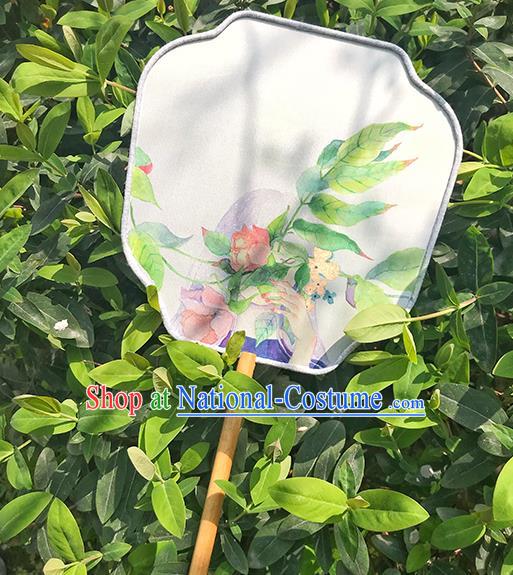 Chinese Traditional Wedding Fan Classical Dance Palace Fan Hand Painting Fans Bride Silk Fan