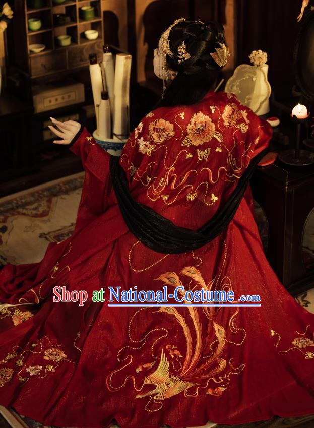 China Traditional Wedding Garments Tang Dynasty Historical Clothing Ancient Palace Princess Red Hanfu Dress for Women