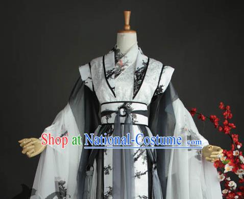 Chinese Cosplay Swordsman Hanfu Clothing Traditional Jin Dynasty Childe Apparels Ancient Crown Prince Garment Costumes