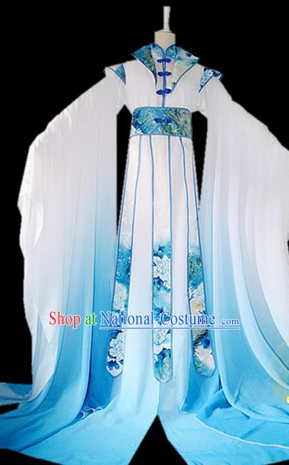 Chinese Traditional Ming Dynasty Chivalrous Knight Apparels Ancient Noble Childe Garment Costumes Cosplay Swordsman Shi Wudu Blue Hanfu Clothing