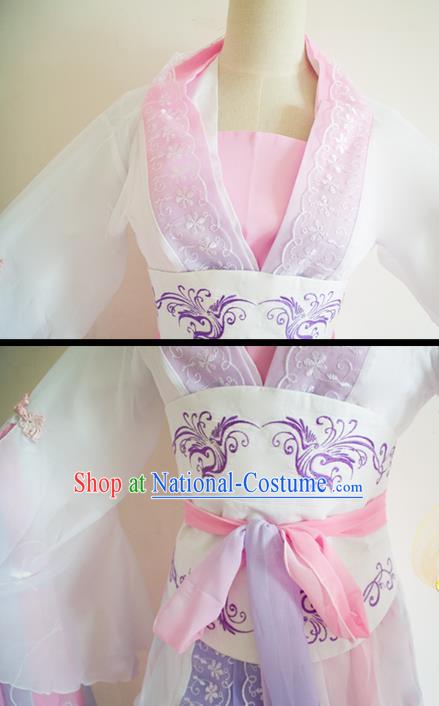 China Cosplay Swordswoman Jiang Yanli Clothing Ancient Young Beauty Garments Traditional Jin Dynasty Princess Hanfu Dress