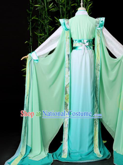 Chinese Ancient Prince Garment Costumes Cosplay Swordsman Shen Qingqiu Green Hanfu Clothing Traditional Song Dynasty Childe Apparels