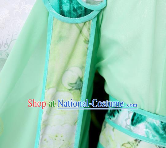 Chinese Ancient Prince Garment Costumes Cosplay Swordsman Shen Qingqiu Green Hanfu Clothing Traditional Song Dynasty Childe Apparels