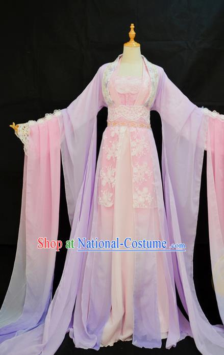 China Traditional Tang Dynasty Princess Hanfu Dress Cosplay Swordswoman Jiang Yanli Clothing Ancient Young Beauty Garments