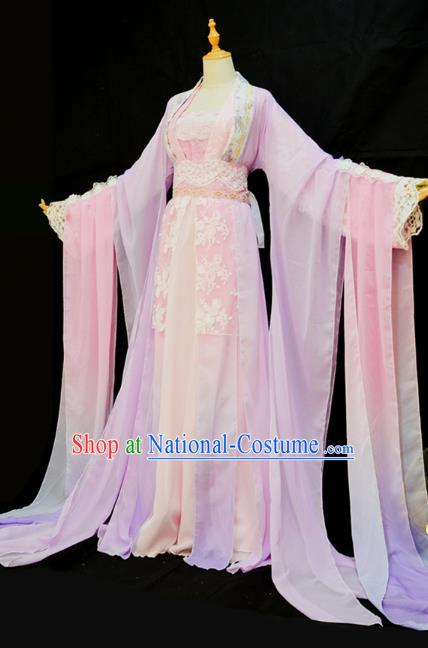 China Traditional Tang Dynasty Princess Hanfu Dress Cosplay Swordswoman Jiang Yanli Clothing Ancient Young Beauty Garments