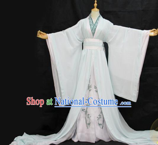 Chinese Traditional Song Dynasty Childe Apparels Ancient Scholar Garment Costumes Cosplay Swordsman Shen Qingqiu Green Hanfu Clothing