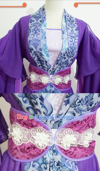 China Cosplay Goddess Jiang Chenyu Clothing Ancient Queen Garments Traditional Song Dynasty Empress Purple Hanfu Dress